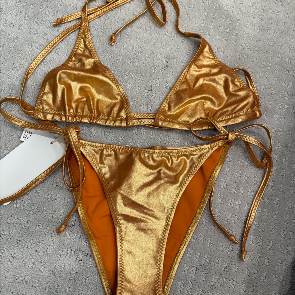 Lisa Marie Fernandez - Gold Orange Bikini - NWT - size 2 / small